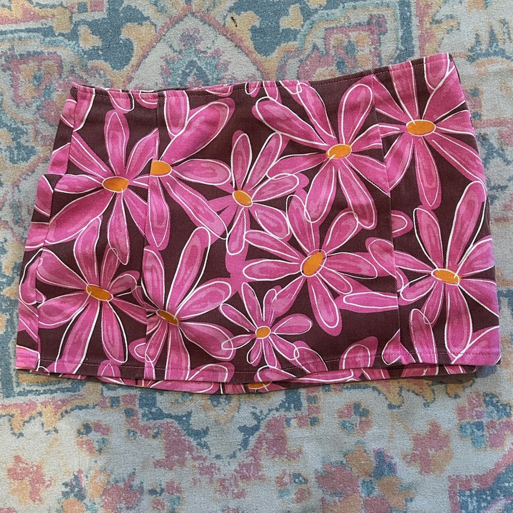 PrettyLittleThing Pink Floral Mini Skirt